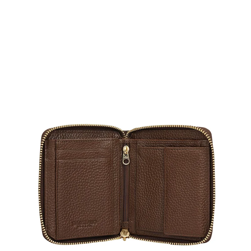 Da Milano Mocha Wax Leather Ladies Wallet - Mocha for Women | Best Price UAE